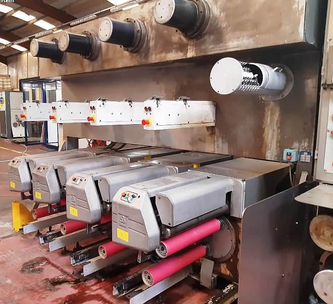 SAHM PP Multifilament Extrusion Line, 4 pos, ~55 kg/hr capacity.